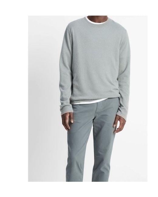 Vince Gray Long Sleeved Crewneck Knitted Top for men
