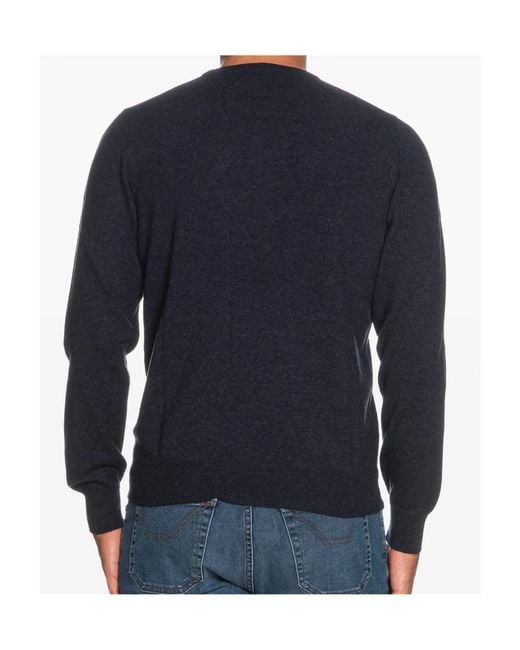 Gran Sasso Blue Crew-Neck Wool Sweater for men