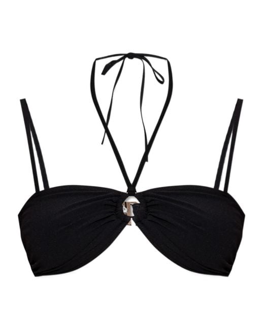 Isabel Marant Black Twisted-Front Bikini Top