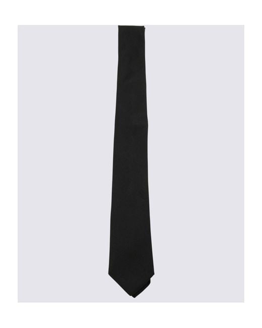 DSquared² Black Logo Patch Woven Tie for men
