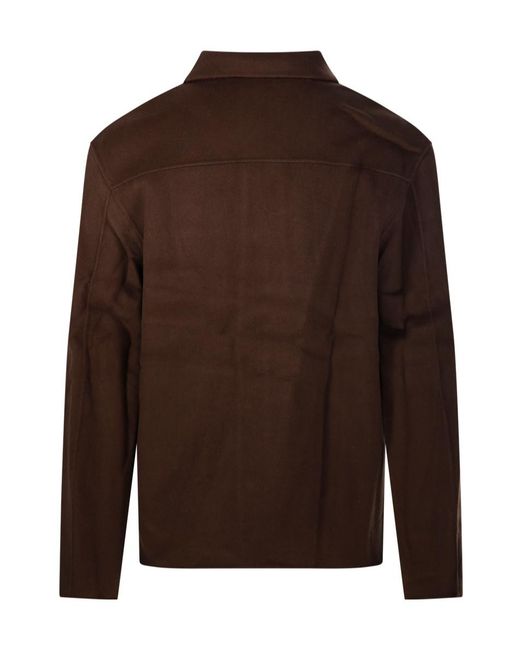 Officine Generale Brown Officine Générale Hamilton Wool Shirt for men