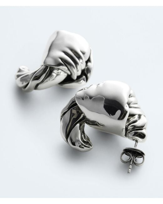 Bottega Veneta White Medium Knot Earrings