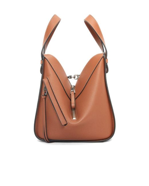 Loewe Brown Hammock Logo Embossed Shoulder Bag
