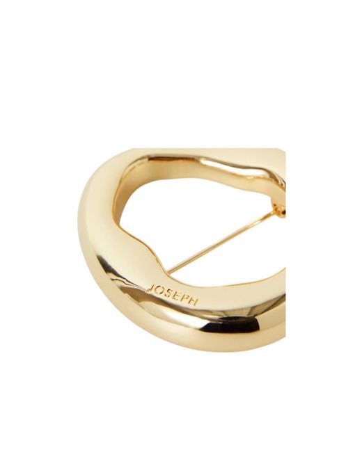 Joseph Metallic Bean Logo-Detail Brooch