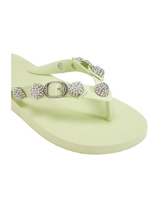 Balenciaga Green Cagole Thong Sandals