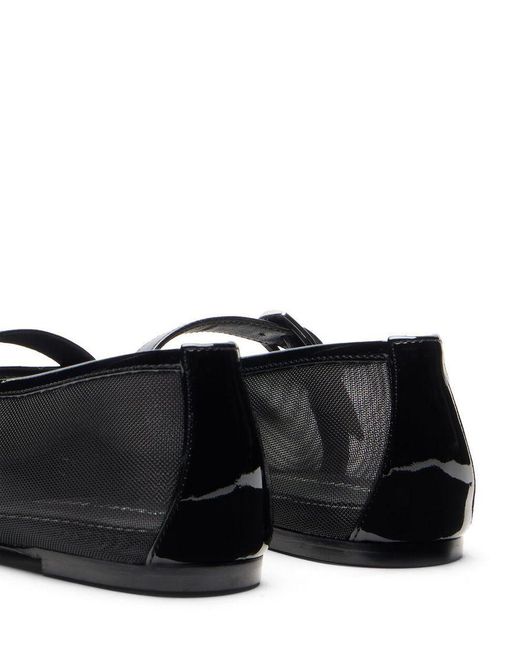 Stuart Weitzman Black Round-Toe Flat Shoes