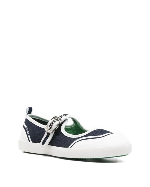 CAREL PARIS White Buckle Strap Trainers