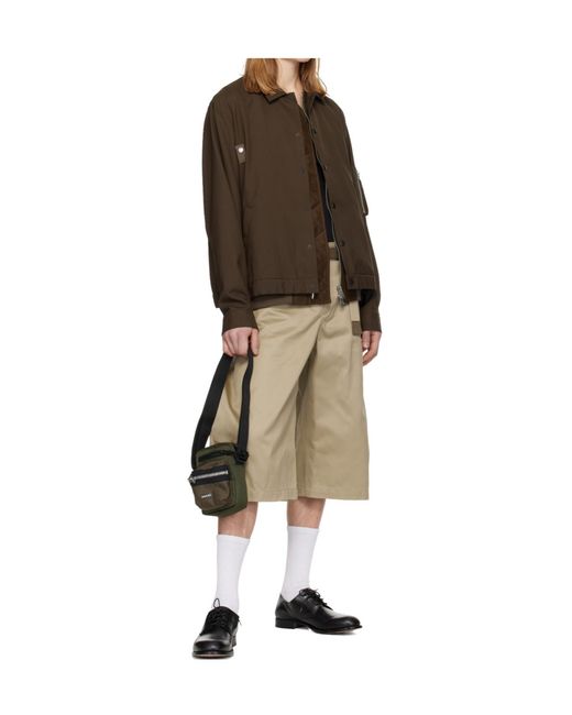 Sacai Brown Zipped Blouson for men