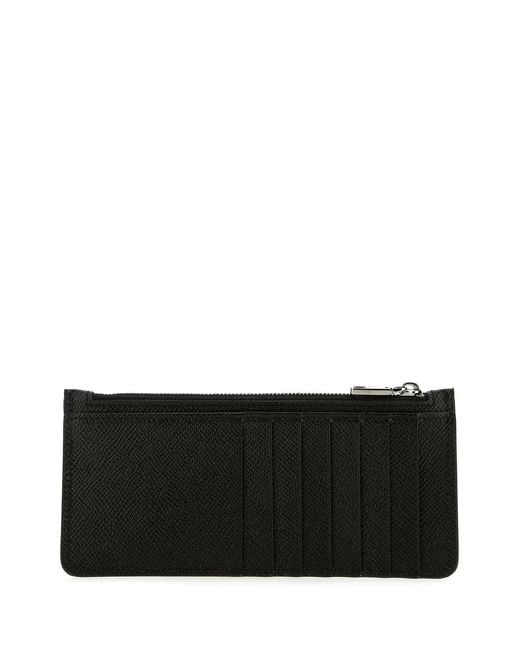 Dolce & Gabbana Black Zip-Up Card Case for men
