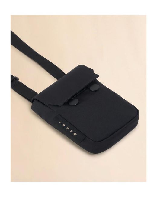Marni Black Cityscape Iphone Holder for men