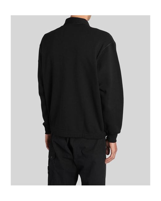Stone Island Black Logo Patch Zip-Up Sweatshirt for men