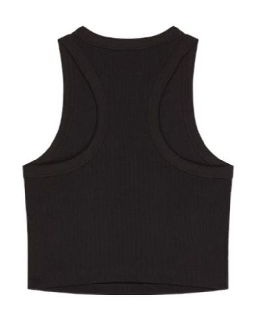 Givenchy Black Paris Logo Printed Cropped Tank Top