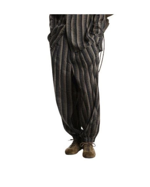 Emporio Armani Gray Patterned Drawstring Pants for men