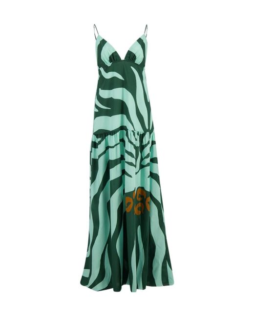 Johanna Ortiz Zebra-Print Tiered Maxi Dress in Green | Lyst Johanna Ortiz Zebra-Print Tiered Maxi Dress in Green | Lyst