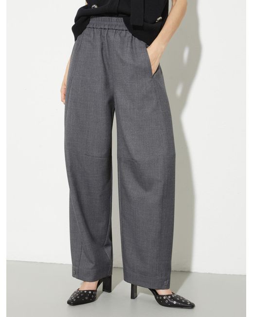 MAX&Co. Gray Barrel-Leg Grisaille Trousers