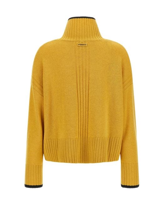 Pinko Yellow Long-Sleeved Sweater