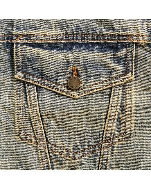 Entire studios Green Button-Front Denim Jacket for men