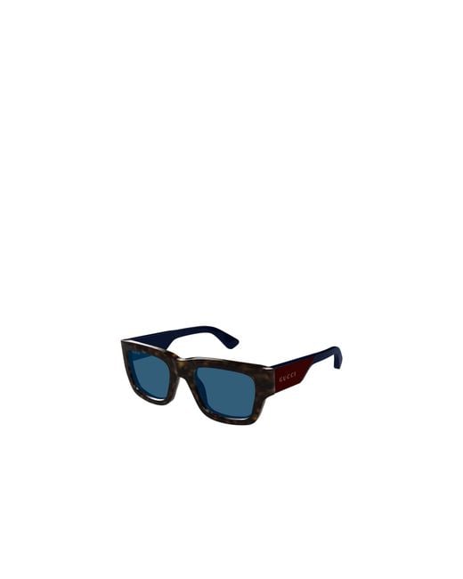 Gucci Blue Eyewear Rectangular Frame Sunglasses for men