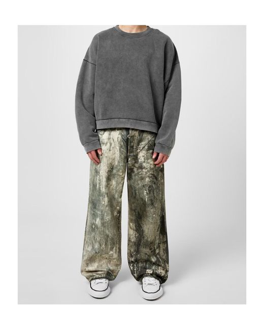 Acne Gray Logo Detail Sweatshirt for men