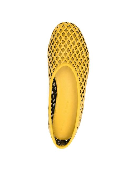 Proenza Schouler Yellow Perforated Ballerina Flats