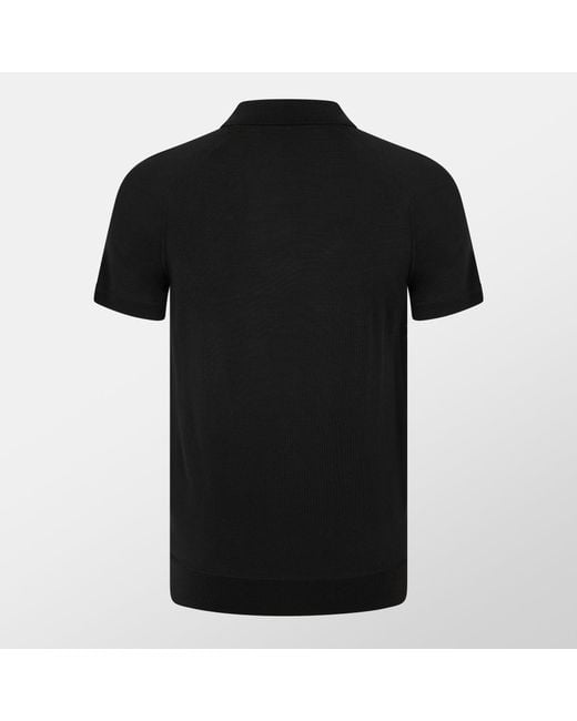 DSquared² Black Knit Short-Sleeve Polo Shirt for men