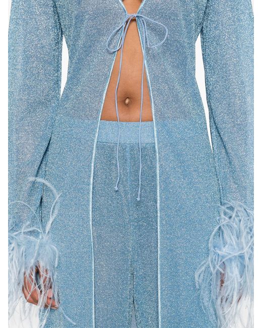 Oseree Blue Tie Detail Dress