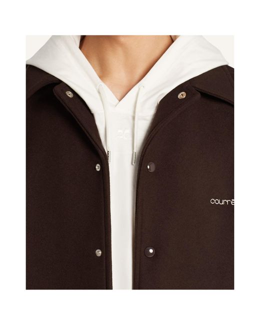 Courreges Brown Courrèges Logo Embroidered Shirt Jacket for men