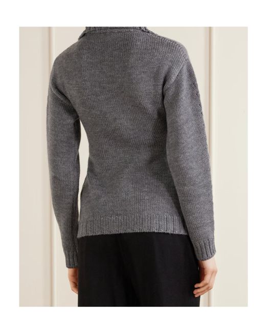 Jil Sander Gray Ribbed-Knit Sweater