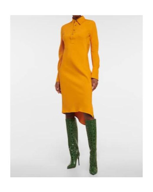 Petar Petrov Orange Aila Asymmetric Shirt Dress
