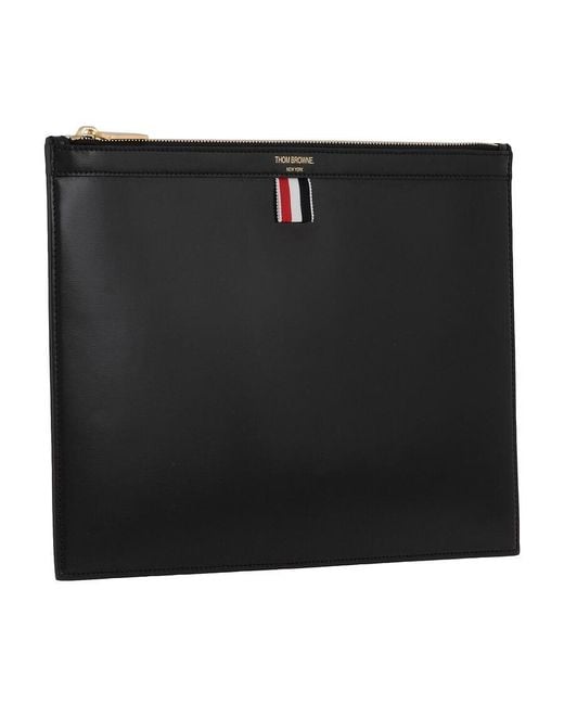 Thom Browne Black Zippered Clutch
