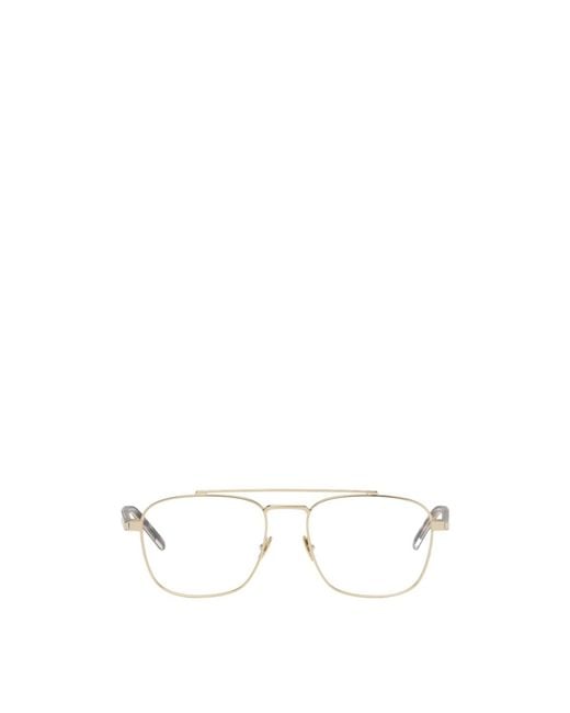 Saint Laurent White Pilot-Frame Glasses for men