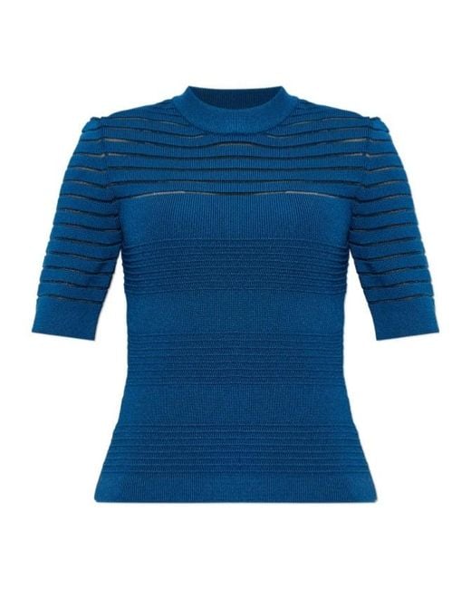 Balmain Blue Short-Sleeved Knitwear