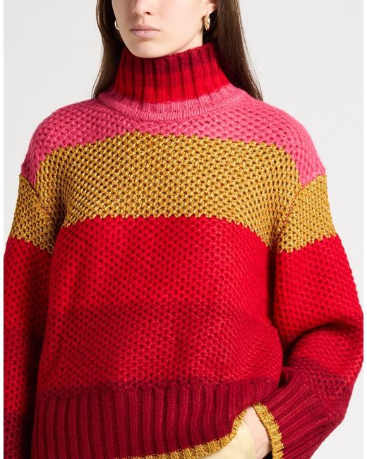 Farm Rio Red Striped Polo Neck