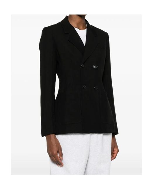 AMI Black Ami Double-Breasted Patch-Pocket Blazer