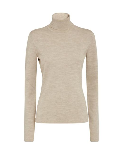 Gabriela Hearst Natural High-Necked Long-Sleeved Sweater