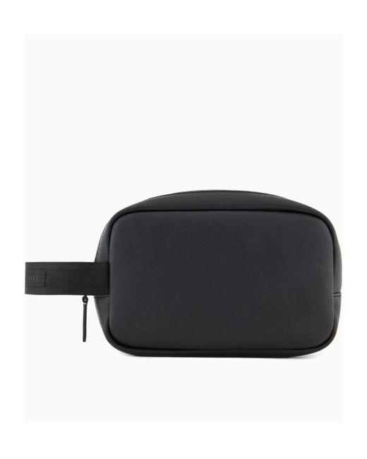 ARMANI EXCHANGE Black Rectangular Beauty Case With Hook for men