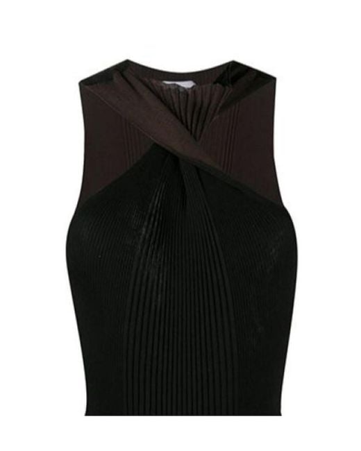 Bottega Veneta Black Halterneck Fringed Dress