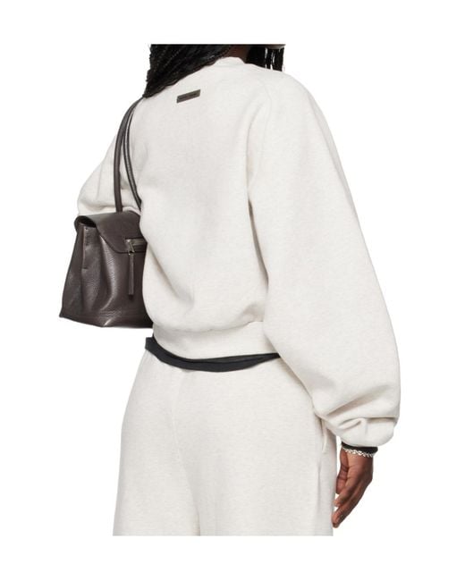 Fear Of God White Long-Sleeved Cropped Sweatshirt