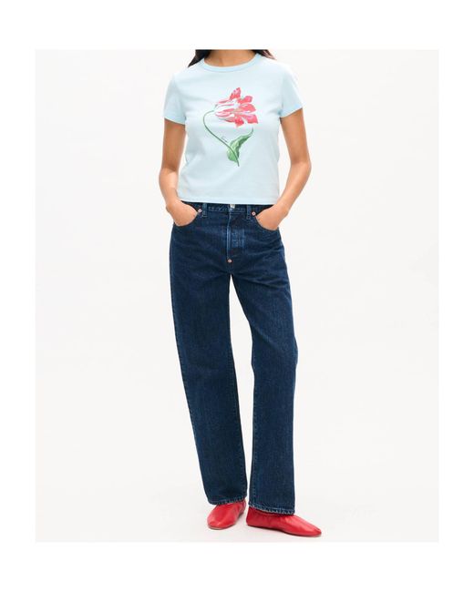 KENZO Blue Floral Print T-Shirt