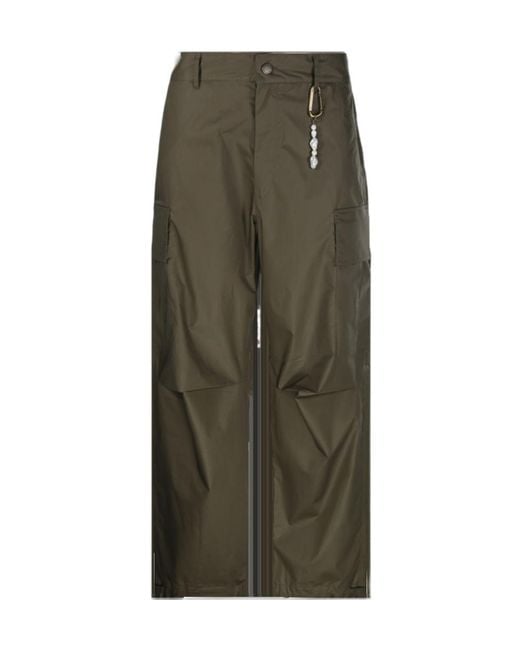 DARKPARK Green Saint Logo Patch Cargo Pants for men