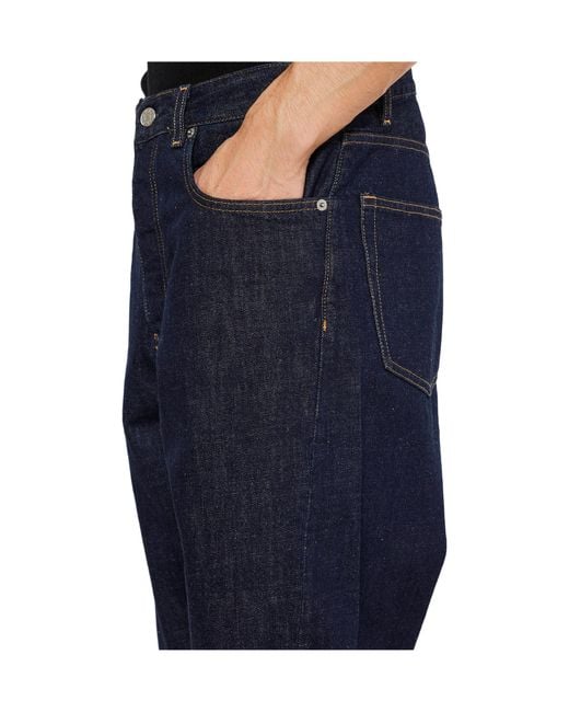sunflower Blue Wide-Leg Buttoned Jeans for men