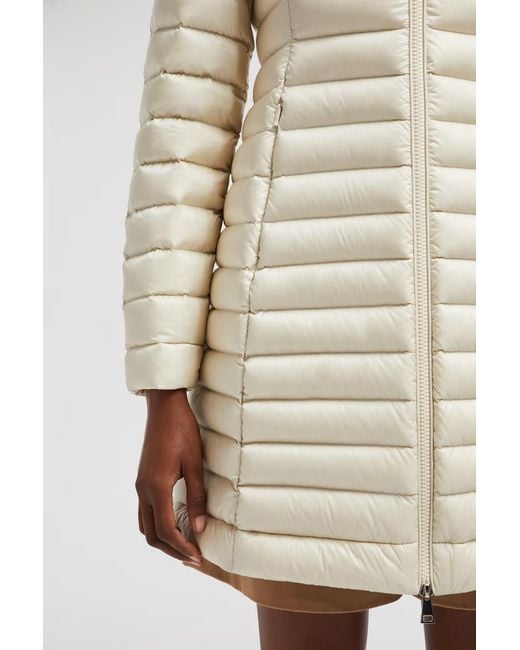Moncler White Igelong Hooded Long Down Jacket