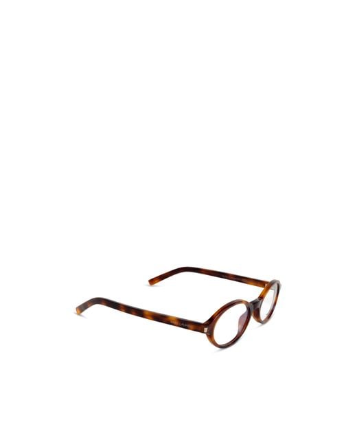 Saint Laurent White Eyewear Jeanne Oval Frame Glasses