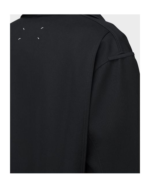 Maison Margiela Blue Straight Hem Buttoned Coat for men