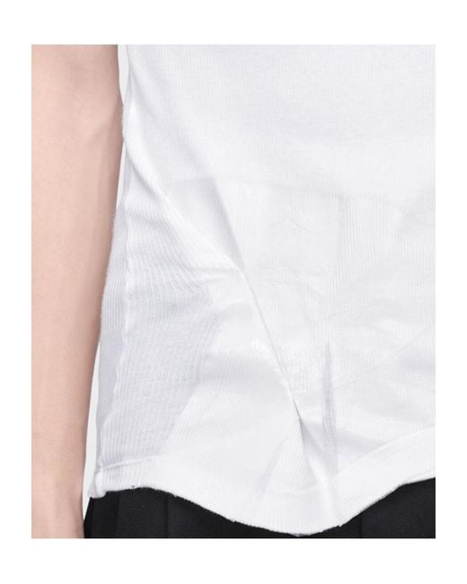 Maison Margiela White Asymmetric Hem Tank Top for men