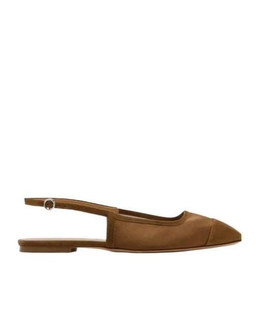 Aeyde Brown Geraldine Slingback Ballet Flats