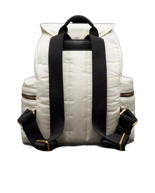 Moncler White Logo Backpack for men
