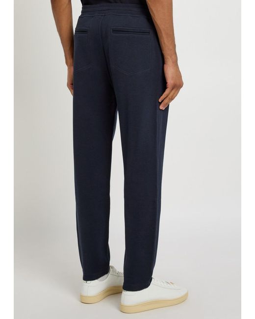 Brunello Cucinelli Blue Cotton Blend Casual Pants for men