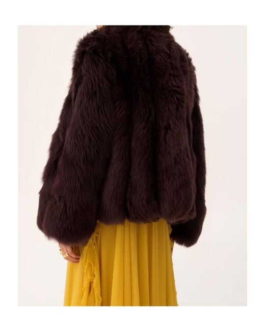 Chloé Purple Chloé Oversized Shearling Short Coat