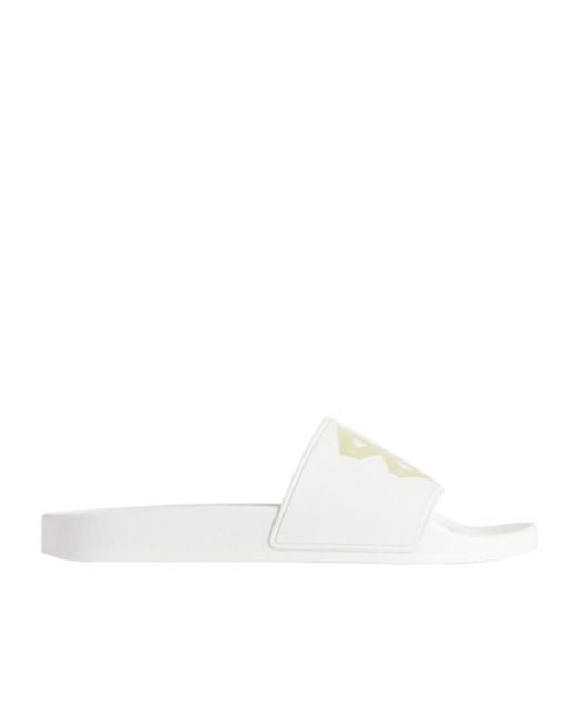 Balenciaga White Bb Logo Pool Slide Sandals for men